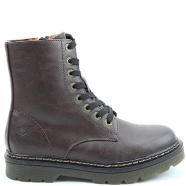 HEAVENLY FEET WOMENS ZIP LACE ANKLE BOOT - CHOCOLATE